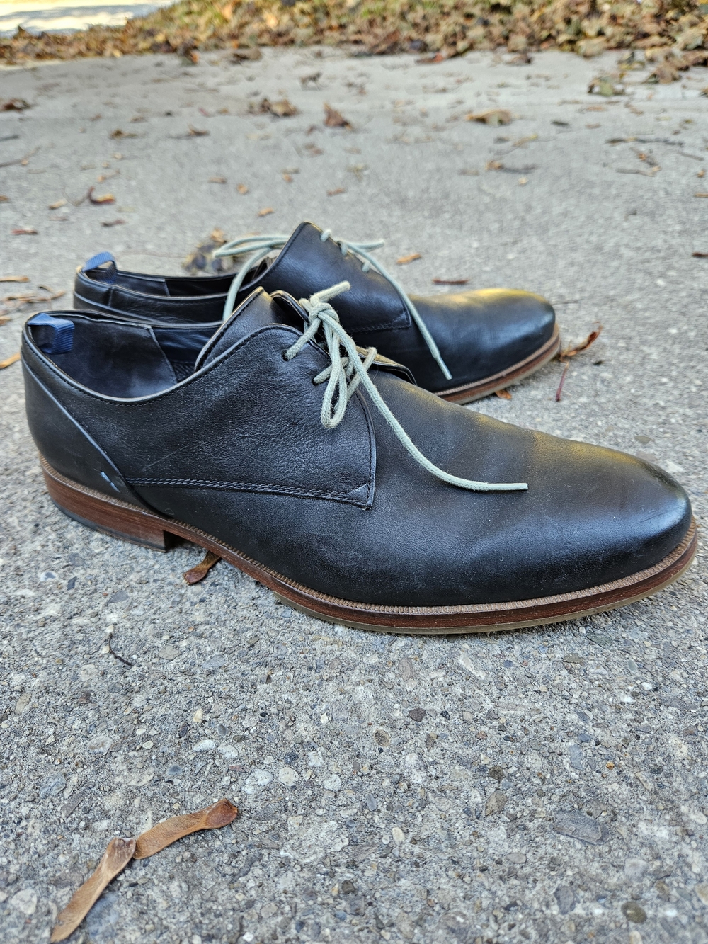 Men's Dark Navy Leather Dress Shoes